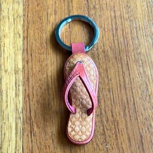 Vintage Coach Pink and Tan Flip Flop Keychain